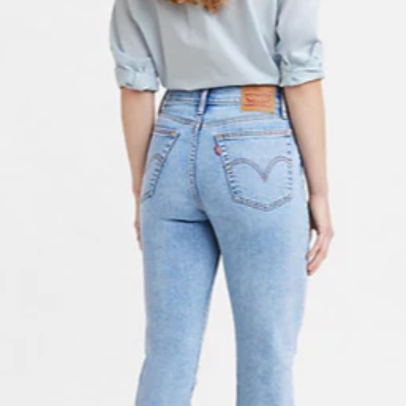 Levi's Wedgie High Rise Cropped Straight Jeans sz 28 - Picture 2 of 10